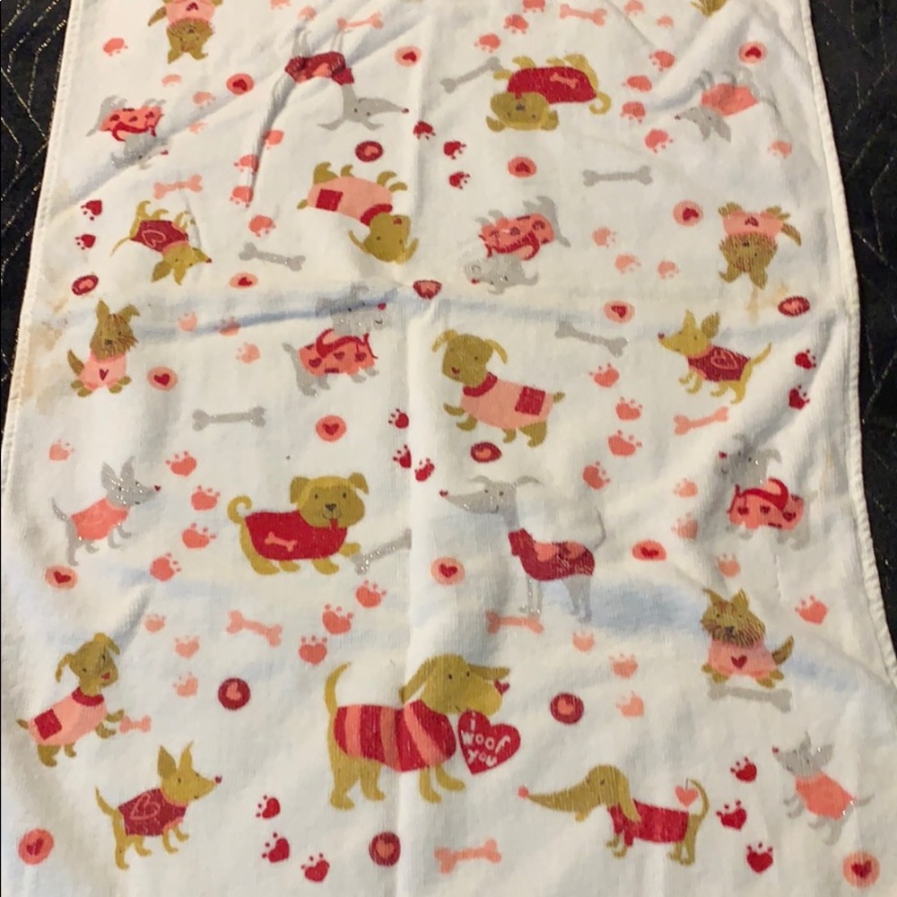 “I Woof You” Valentine’s decorative towel